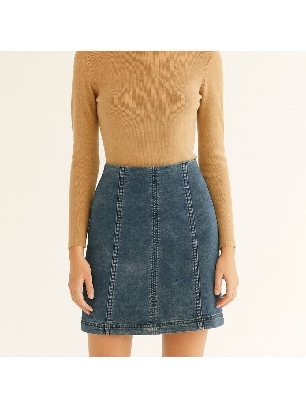 Free People Blue Denim Mini Skirt | Boho Grunge Y2K Vibes